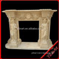 Stone Arch yellow Marble Fireplace for Indoor Decor (YL-B237)